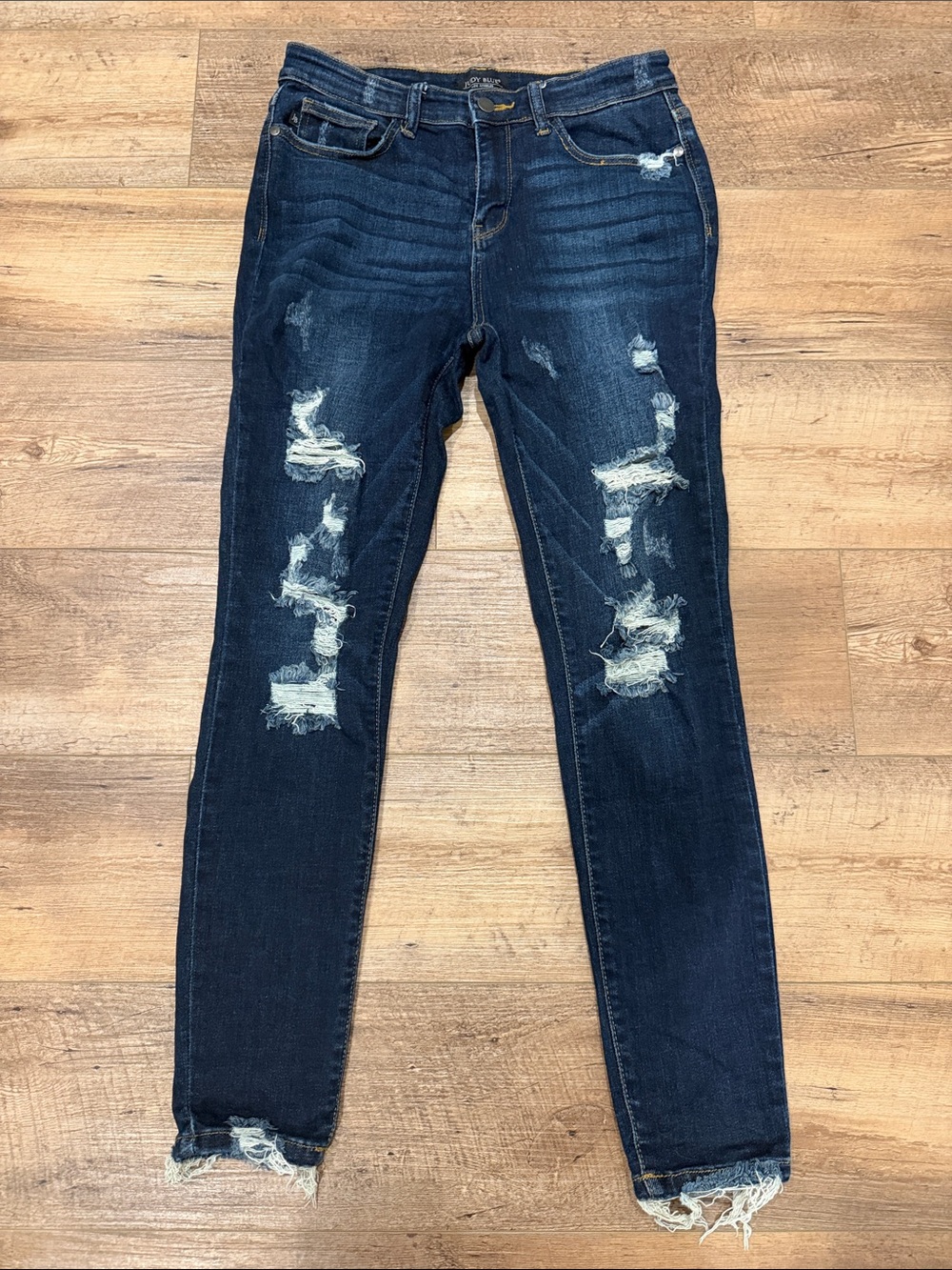 Judy Blue Dark Blue Distressed Skinny Jeans